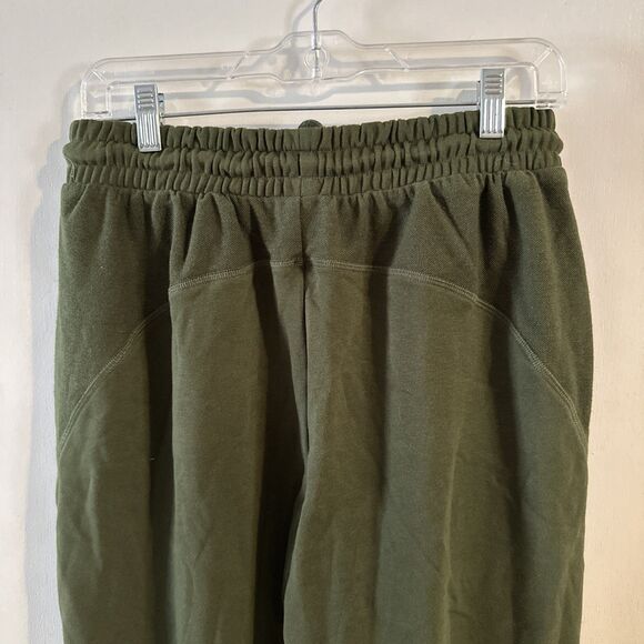 Gymshark‎ Small High Waisted Drawstring Joggers Pants Cuffed Sweatpants Olive - Picture 5 of 6